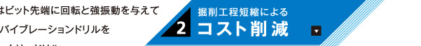 掘削工程短縮によるコスト削減